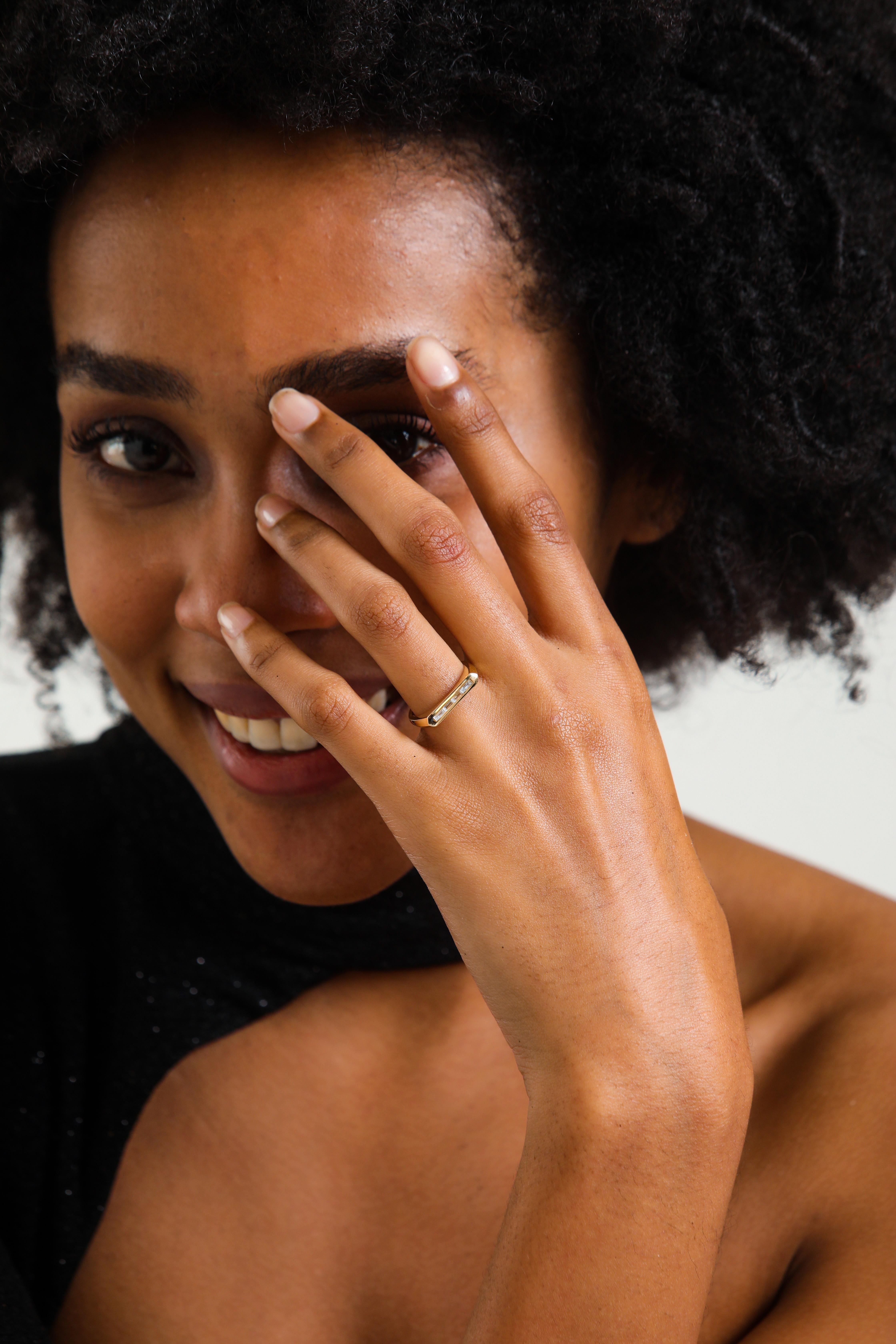 Baguette Diamond Signet Ring 2