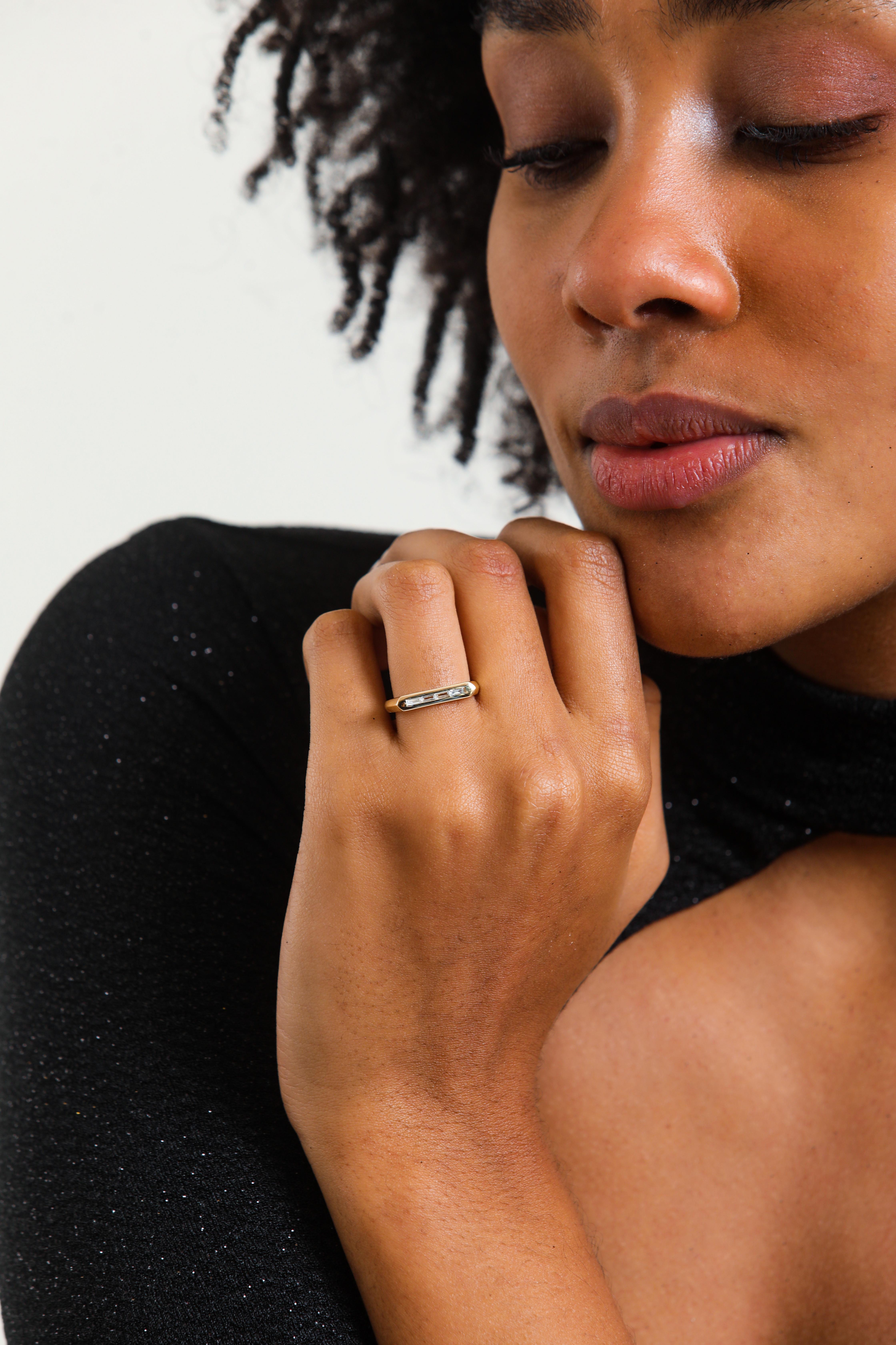 Baguette Diamond Signet Ring 3
