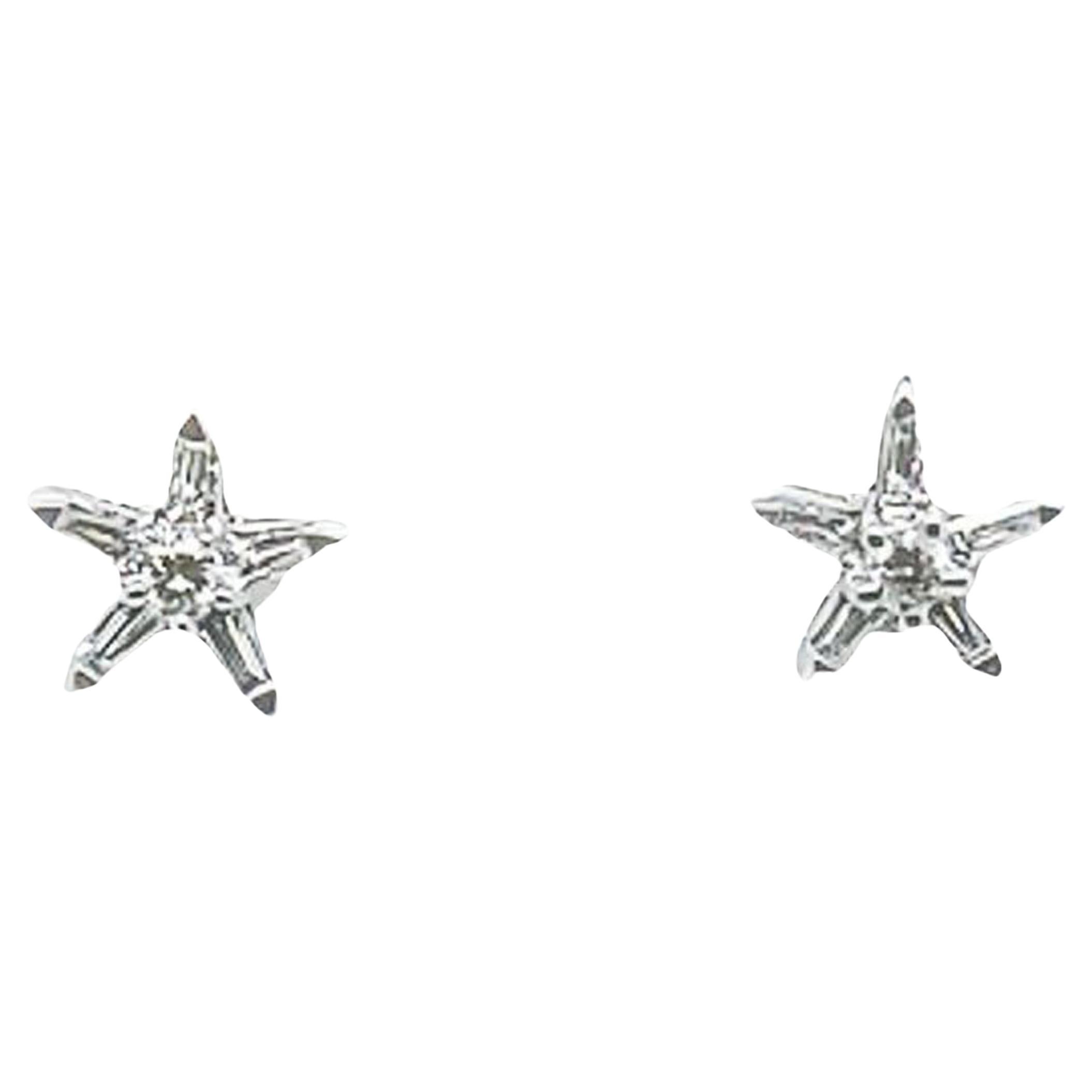 Baguette Diamond Star Stud Earrings For Sale