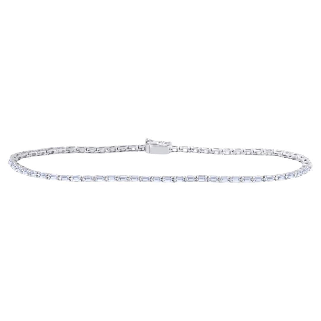Bracelet tennis 14 carats GH SI1 diamants baguettes
