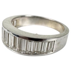 Bague de mariage en diamants baguette 14 carats d'inspiration art déco
