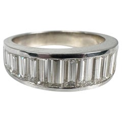Anillo de boda de diamantes baguette Anillo de diamantes 14KT de inspiración art déco