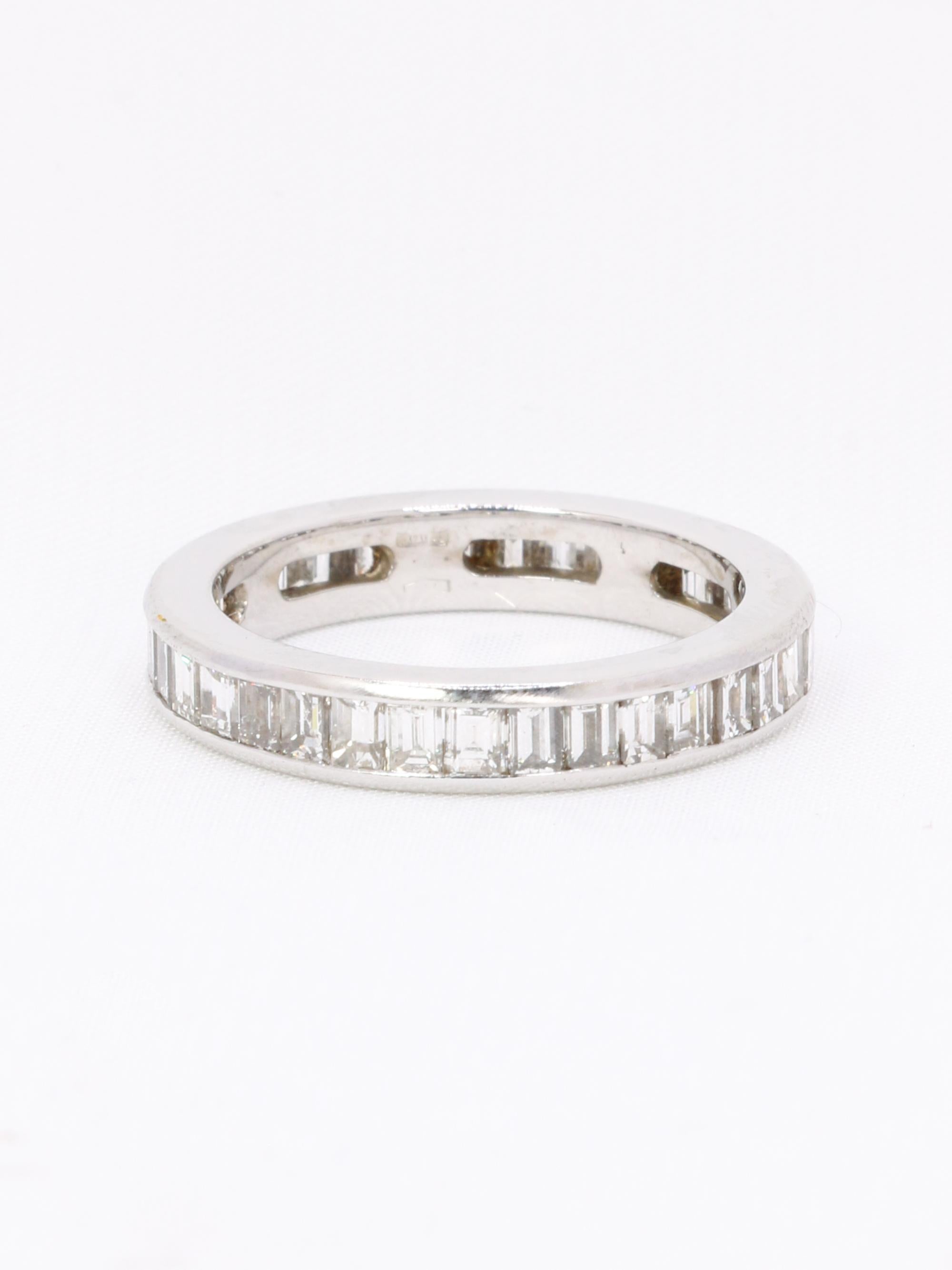 Baguette-Diamant-Trauring 3,5 Karat im Angebot 4