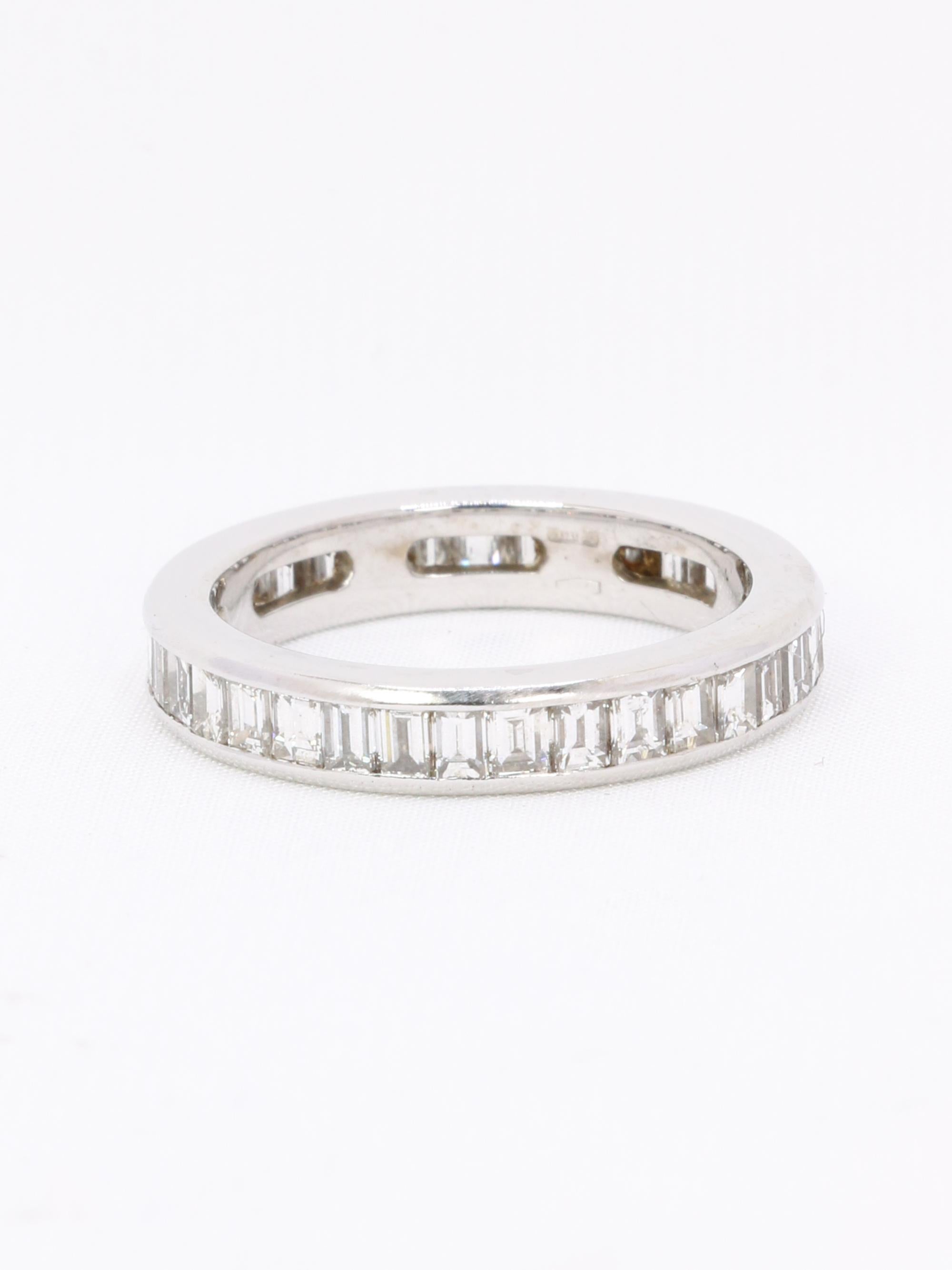 Baguette-Diamant-Trauring 3,5 Karat Damen im Angebot