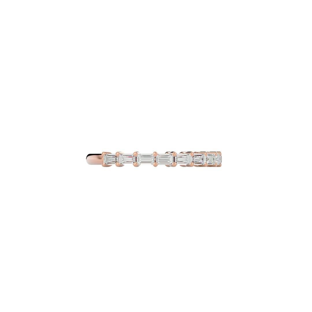 Taille baguette Alliance diamant baguette en or 18 carats en vente
