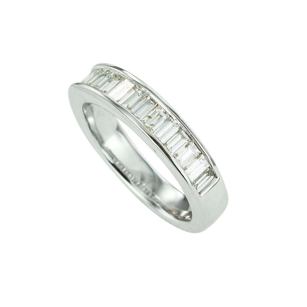 Baguette diamonds and white gold half-eternity ring. *

ABOUT THIS ITEM:  #R-DJ1017B. Scroll down for detailed specifications. The baguette diamonds and white gold half-eternity ring is a stunning piece of jewelry that will make any woman feel