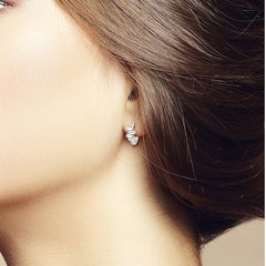 Baguette Diamonds 18k White Gold Hoops