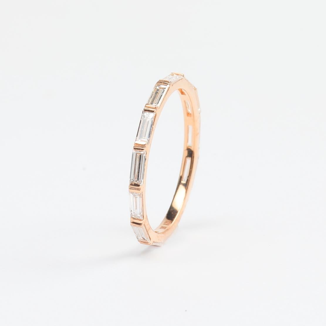 Classy and chic Stackable Diamond Wedding Band Ring, featuring:
✧ Prong set natural diamonds weighing 0.90 tcw (F-G color, VS clarity)
✧ Approximately 1.80 grams of 18K Rose Gold
✧ Free appraisal included with your purchase
✧ Comes with beautiful