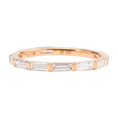 Baguette Diamonds and 18K Rose Gold Eternity Band Ring