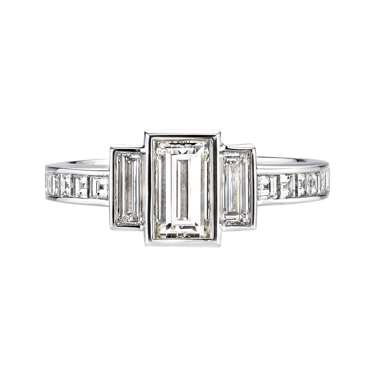 Handcrafted Lisa Emerald Cut Diamond Ring by Single Stone