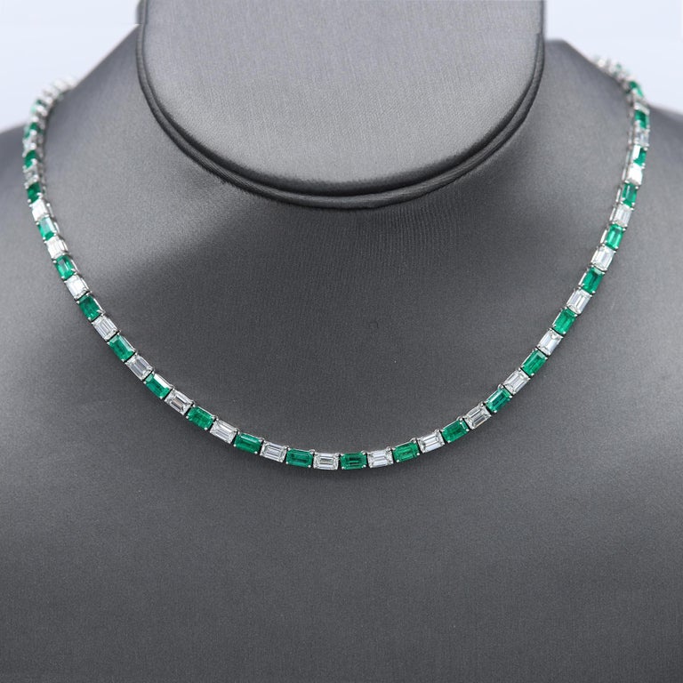 Collier En Or Blanc 18 Carats Avec Saphirs Et Diamants - Occasion - Bijou Ancien Français - Pièce Unique