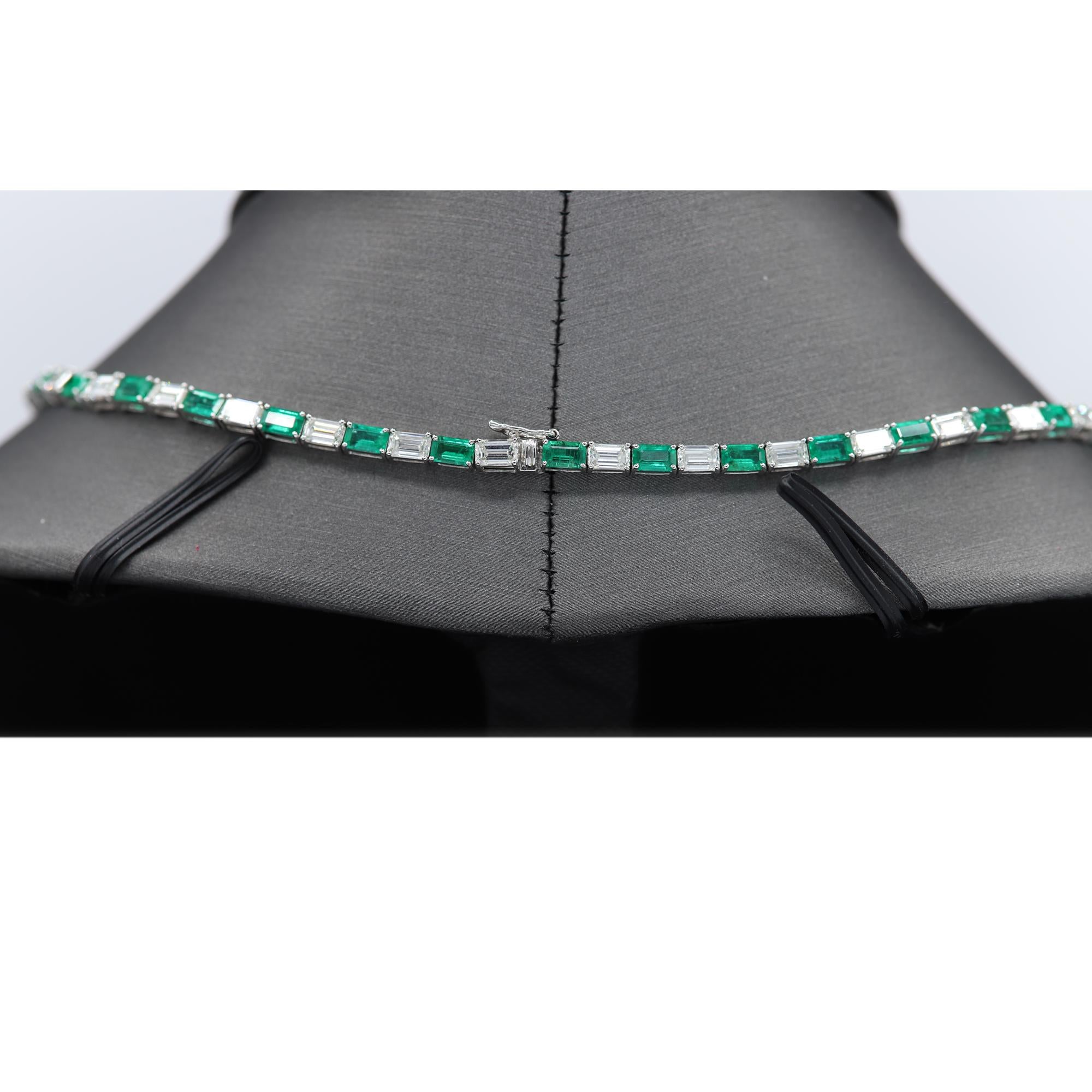 emerald baguette necklace