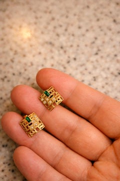 Pendientes esmeralda baguette studs