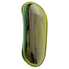 Baguette I Sculptural Silver Mirror with Handblown Glass by Homa