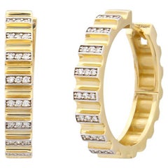 Baguette-Schmuck 14K Gelbgold Große Rohreifen mit Diamanten