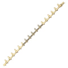 Baguette Jewellery 14K Yellow Gold Fatale Bracelet with Diamonds and Ruby