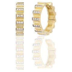 Baguette Jewellery 14K Yellow Gold Mid Size Rough Hoops with Diamonds