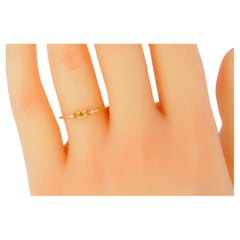 Baguette Lab Sapphire 14k gold Ring 