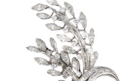Baguette & Marquise Diamond Leaf Brooch