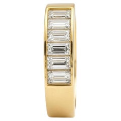 Baguette moissanite half eternity silver, gold ring