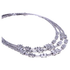 Baguette & Radiant Cut Diamond Necklace 