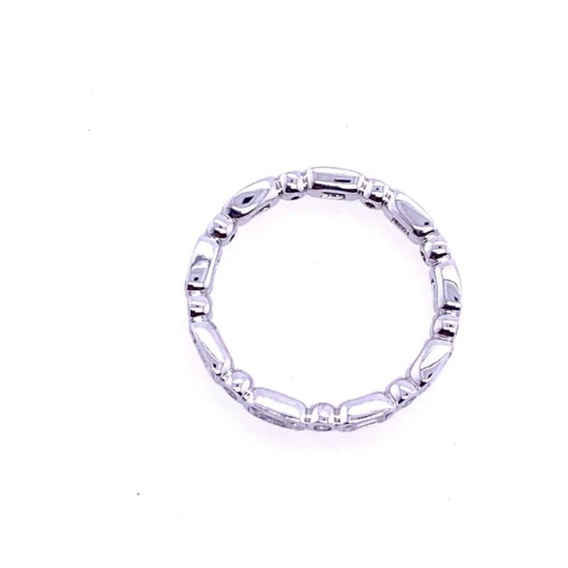 Baguette Cut Baguette & Round 0.52ct Diamond Full Eternity Ring in 18ct White Gold For Sale