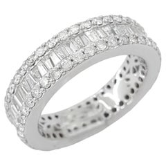 Baguette Round Brilliant Cut Diamond Band Ring