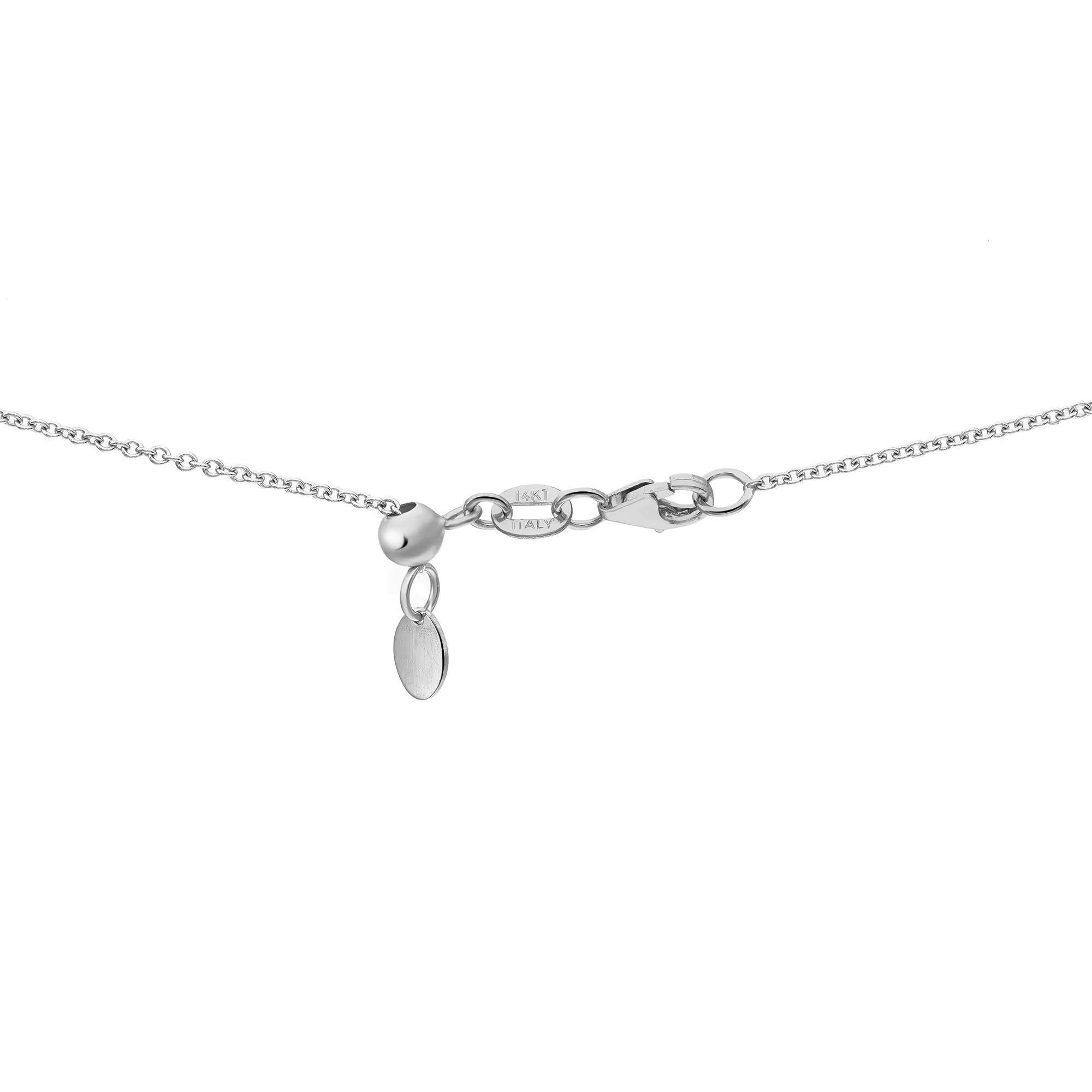 Baguette & Round Cut Diamond Bar Drop Necklace 14K White Gold 1.75Cttw In New Condition For Sale In New York, NY