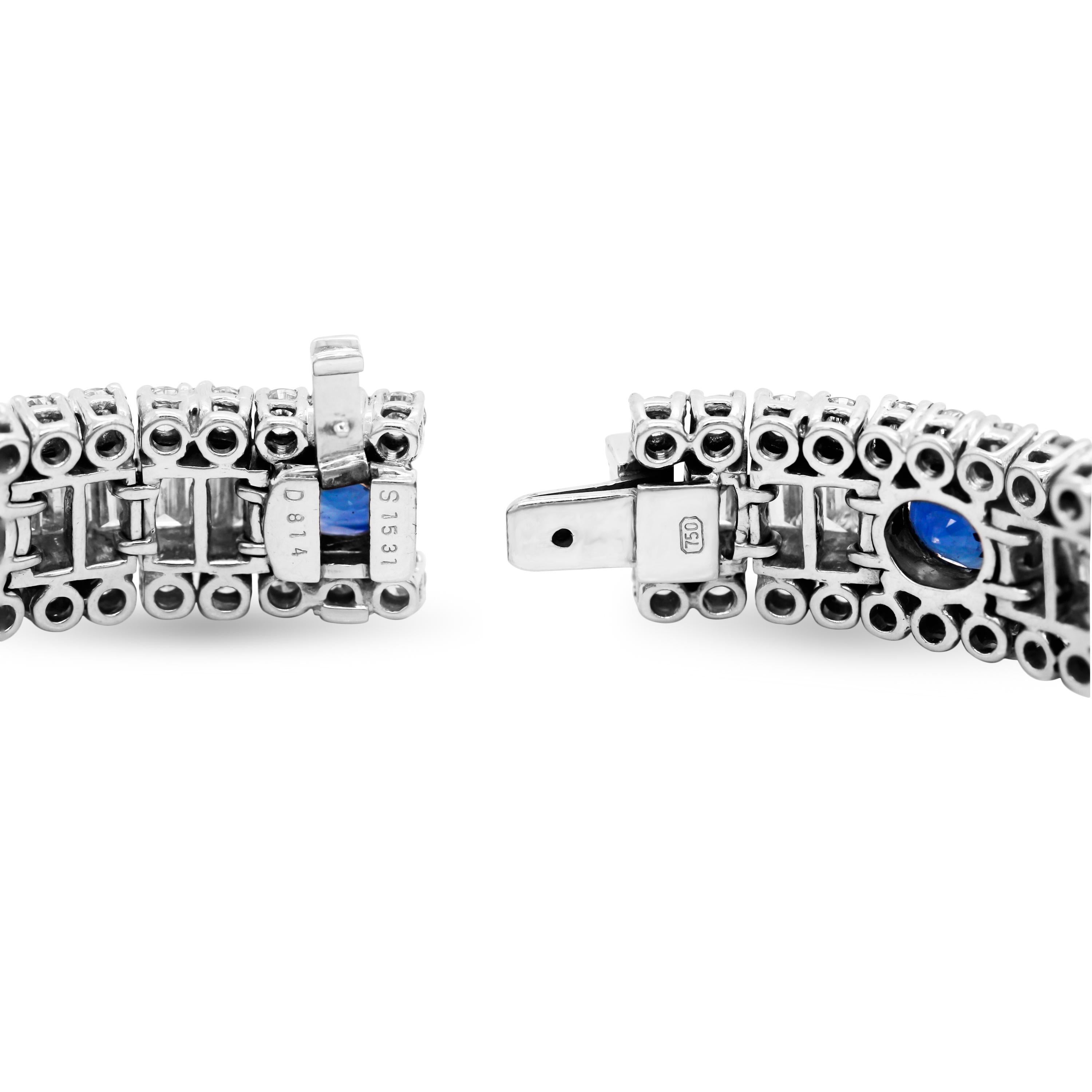 blue sapphire bracelet white gold