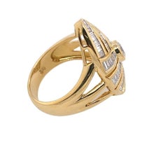 Baguette + Round Diamond Ring Set with 2.25ct Diamonds in 18ct Yellow Gold