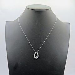 Baguette Round Diamond White Gold Necklace