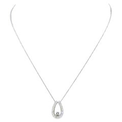 Collana in oro bianco con diamante rotondo Baguette