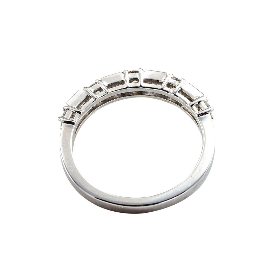 Contemporary Baguette Round Diamonds White Gold Half Eternity Ring