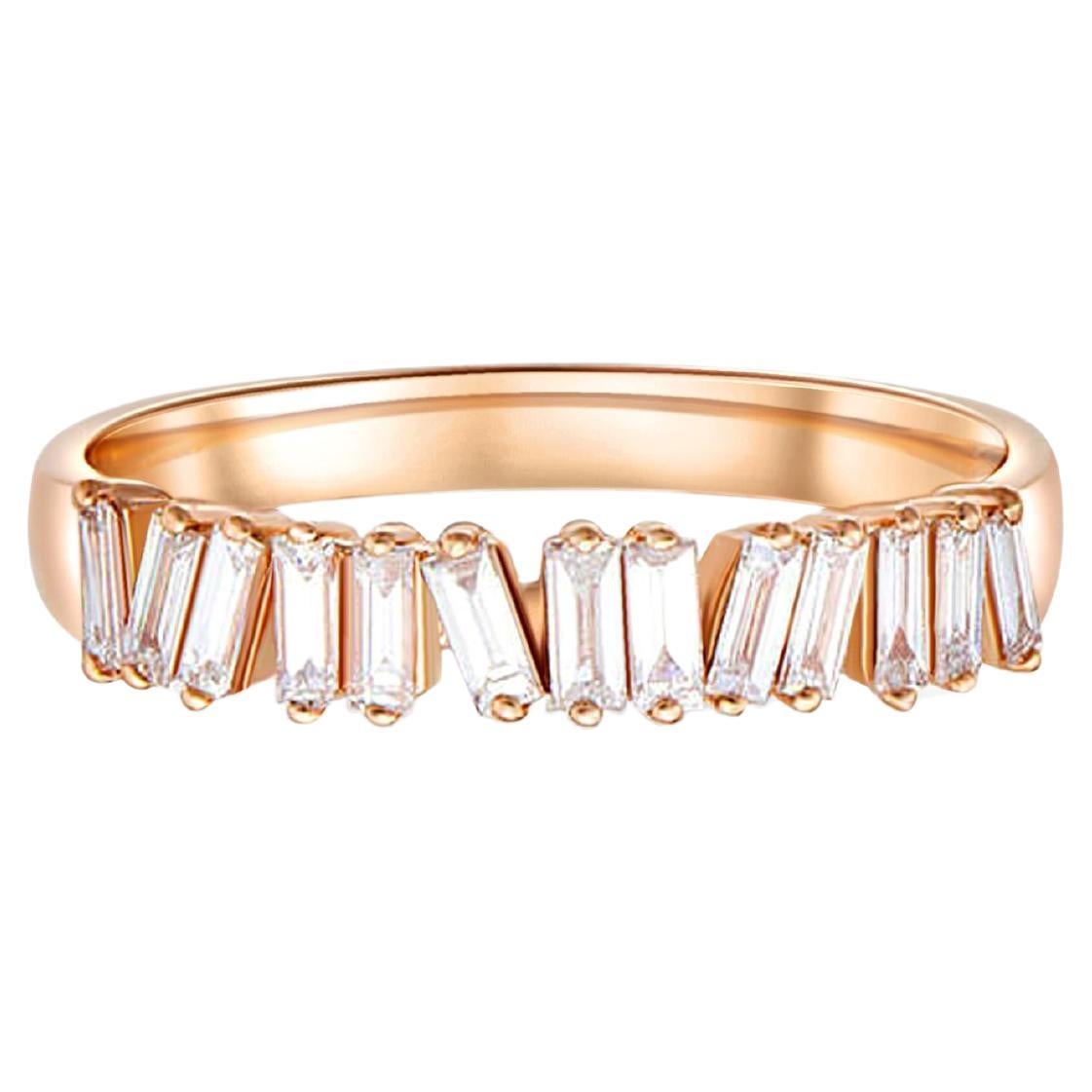 Baguette The Row Hochzeit 14k Goldring