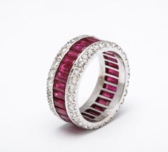 Baguette Ruby and Diamond Band