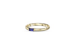Baguette sapphire 14k gold ring