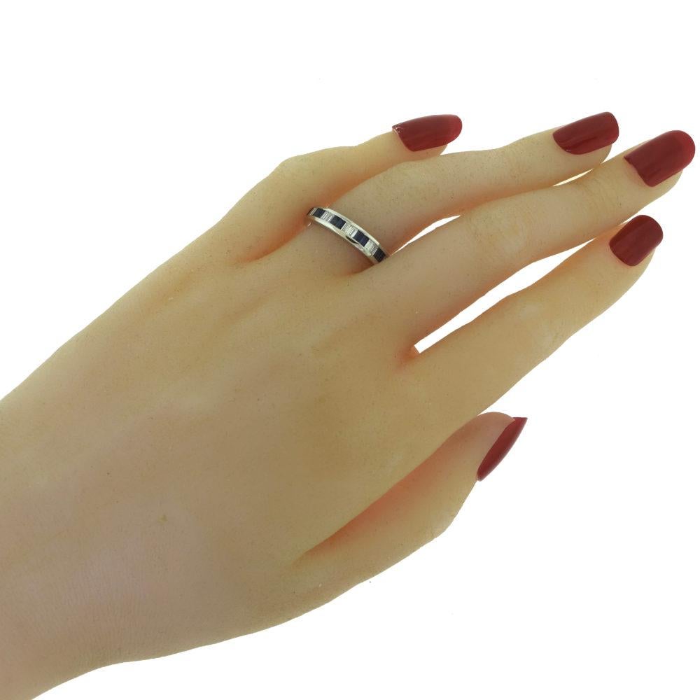 sapphire baguette eternity ring
