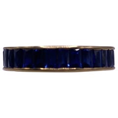 Baguette Sapphire Eternity Yellow Gold Band