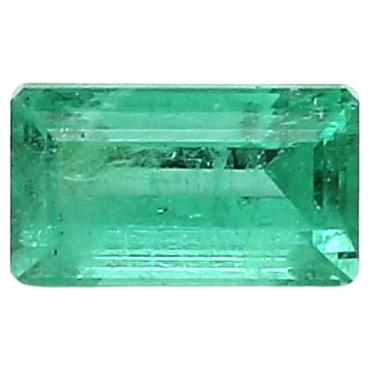 Baguette Shape Emerald from Urals Ring Gem 0.52 Carat ICL Certified