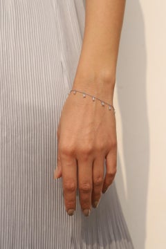 Baguette Diamond Charm Bracelet in 18K White Gold