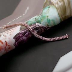 Bracciale con zaffiro rosa a forma di baguette in oro rosa 14 carati