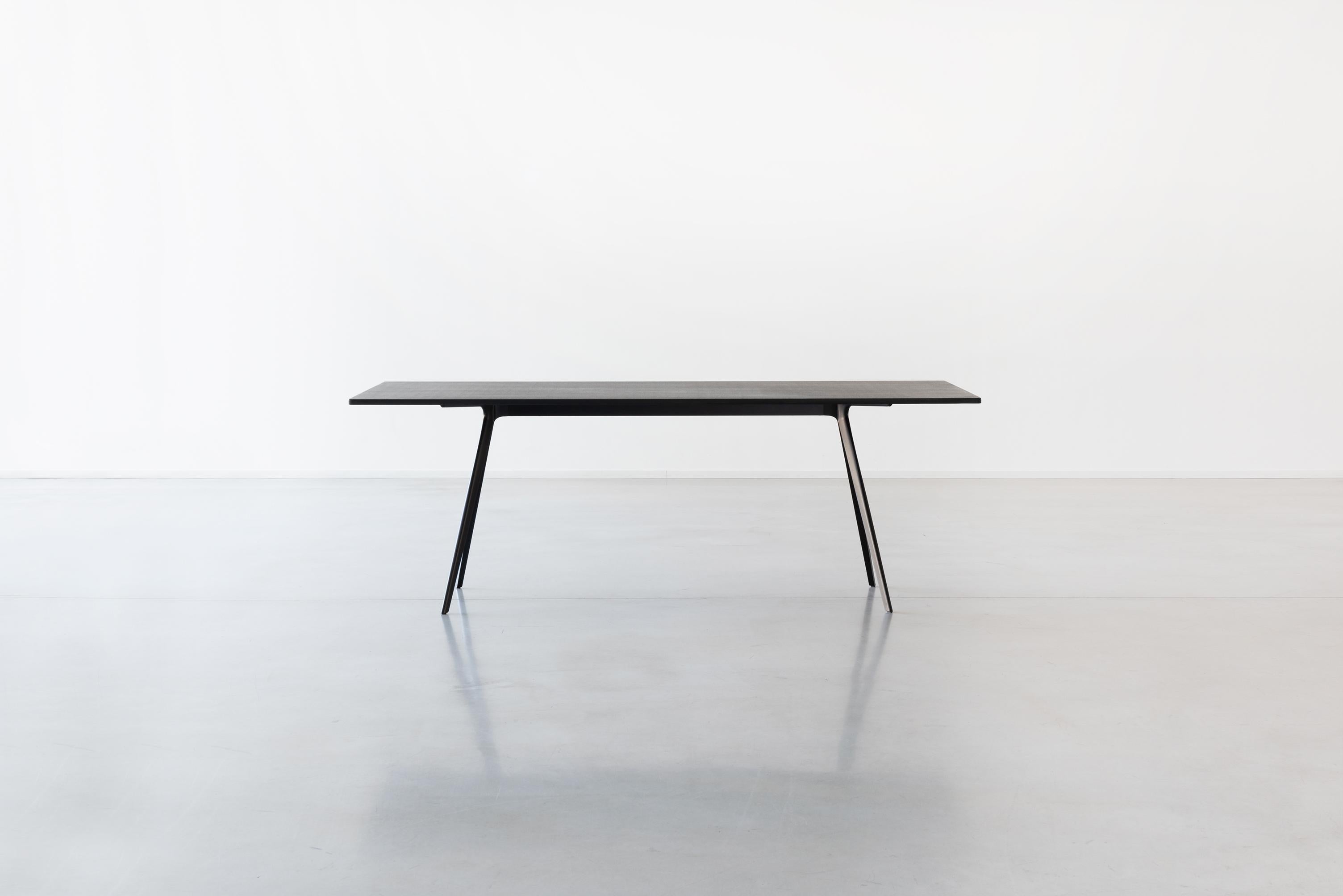 Baguette Table in Oak Top and White Frame by Ronan & Erwan Boroullec for MAGIS For Sale 1