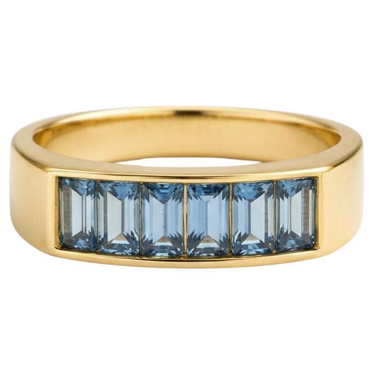 Baguettetopas, halber Ewigkeitsring aus Silber und Gold