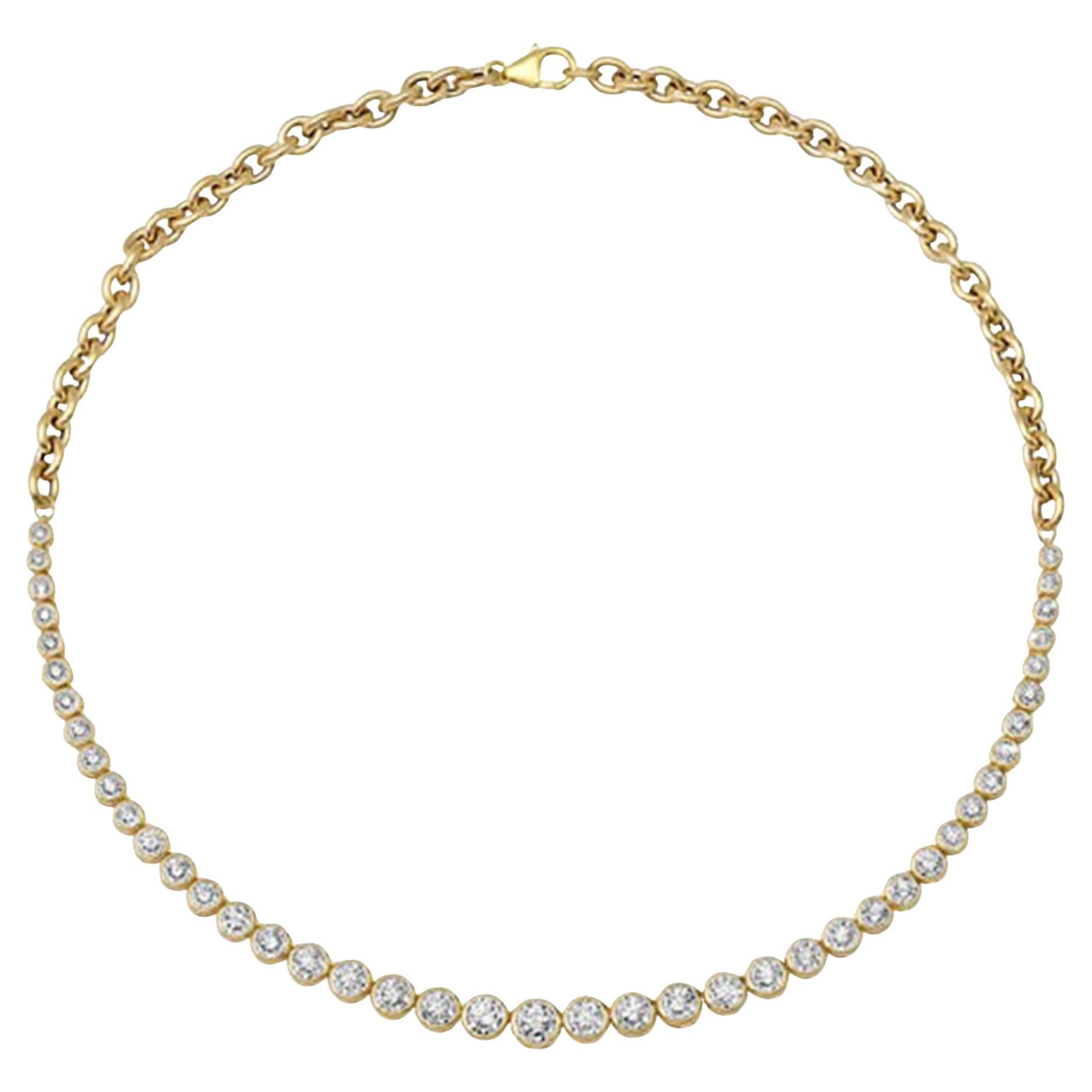 Baguette Vivid Diamond 14K (or 18k upon request) Yellow Gold Necklace For Sale