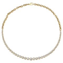 Baguette Vivid Diamond 14K (or 18k upon request) Yellow Gold Necklace