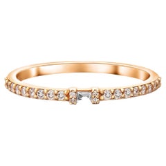 Baguette Bague de mariage en or 14k