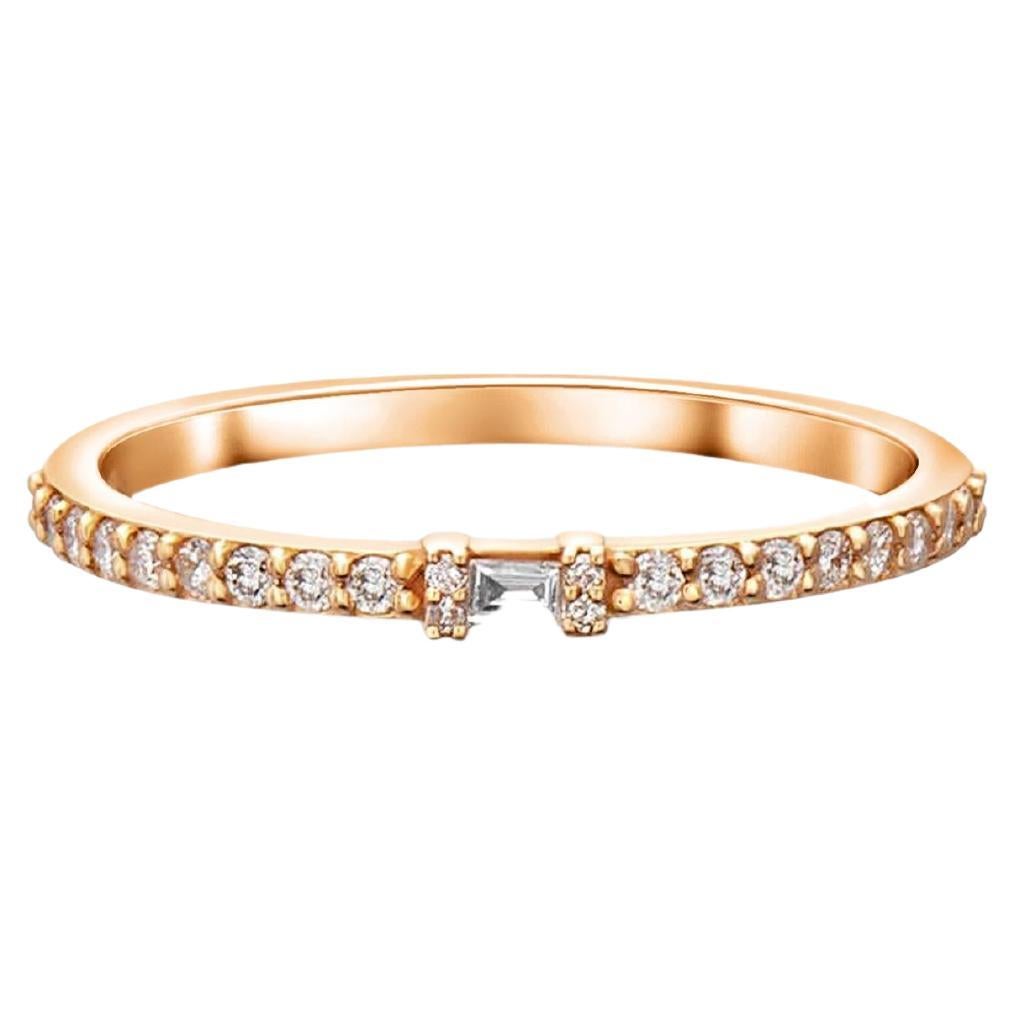 Baguette Wedding 14k gold ring
