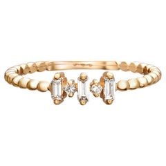 Baguette Hochzeit 14k Gold Ring