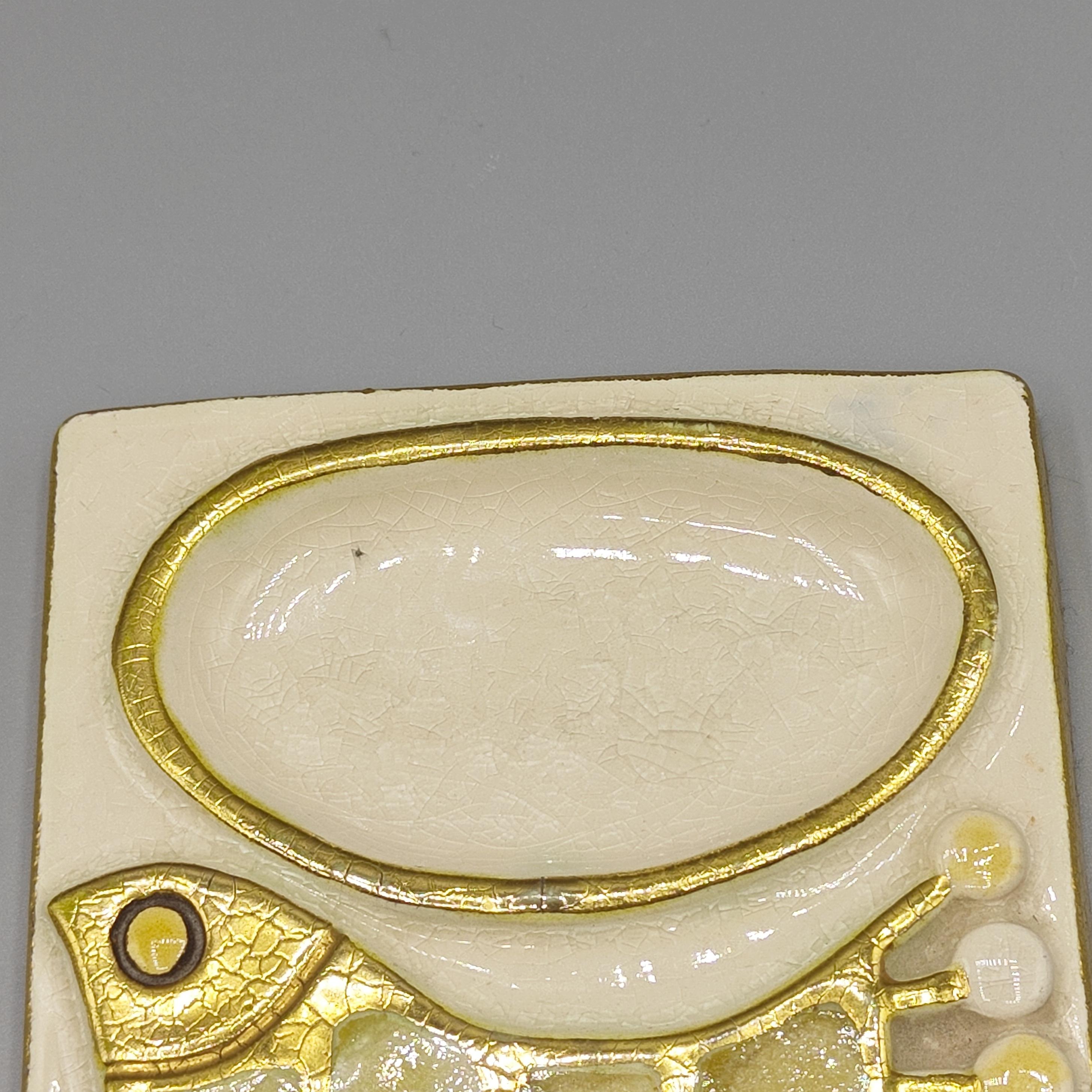 Or Baguier en céramique blanc craquelé et or craquelé de Mithé Espelt, circa 1963