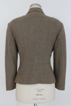 Bagutta Braun Beige Tweed-Jacke aus Wolle 1980er